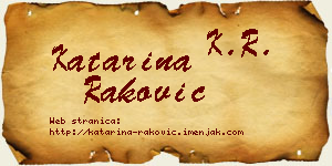 Katarina Raković vizit kartica